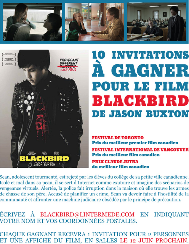 Jeu-concours : Gagnez 10 invitations pour le film `Blackbird`, en salles le 12 juin.