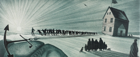 David Blackwood, gravure, eau forte, Terreneuve, Toronto, Art Gallery of Ontario, Katharine Lochran, Wesleyville, Fire Down on Labrador, Lost Party, Lost Great Party Adrift, baleine, mer du Labrador