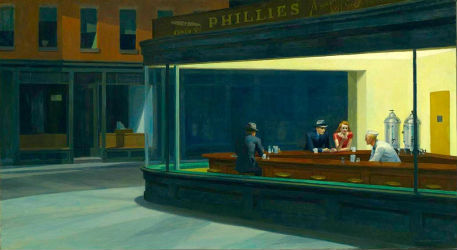 louise cooper, edward
hopper, philippe besson, l'arrière-saison, nighthawkes, les rôdeurs de
la nuit, les faucons de la nuit, peinture, roman, fiction, écriture,
portrait, biographie