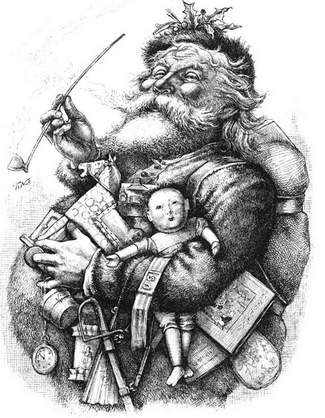 père noel, pere, noel, santa claus, claus, santa, nicolas, saint, myre, mythe, conte, histoire, biographie, coca, cola, harper, illustration, dessin, photo, image