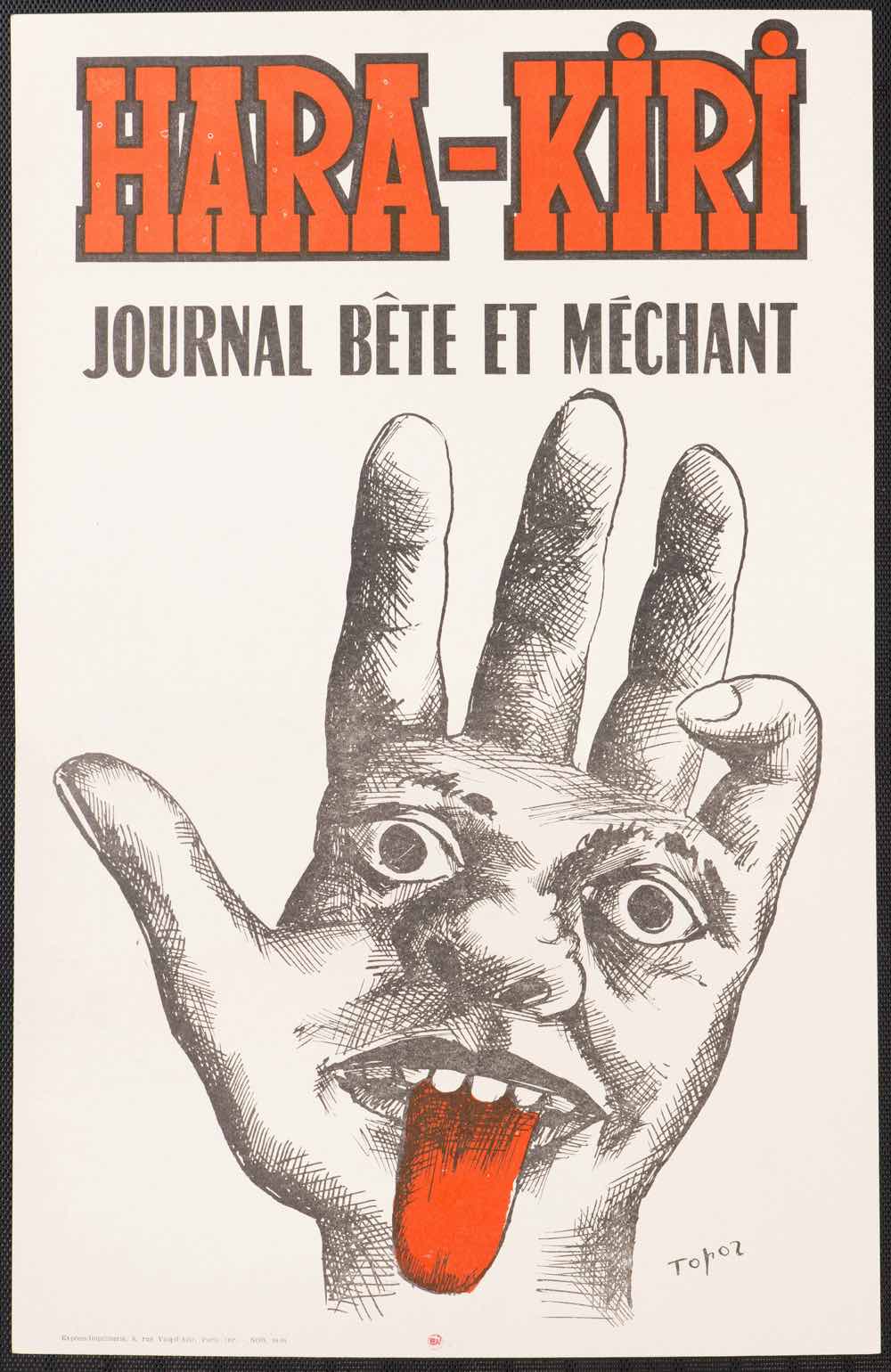 Roland Topor, BNF, gravures, dessins, illustrations, Hara-Kiri, Panique, Arrabal